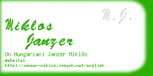 miklos janzer business card