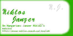 miklos janzer business card